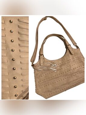 Eight by Under One Sun 18”x12”x6.5” Oversized Crossbody/Shoulder Bag Beige